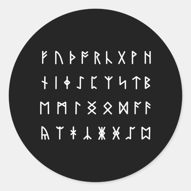 Runic Alphabet [Futhorc] Runder Aufkleber (Vorderseite)