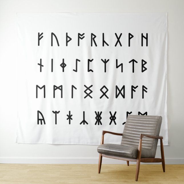 Runic Alphabet [Futhorc] Wandteppich (Beispiel (Horizontal))