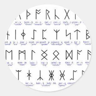 Runic Alphabet Runder Aufkleber
