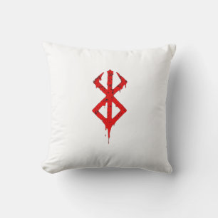 Runic Blood Symbol Throw Kissen - Bold & Mysteriou