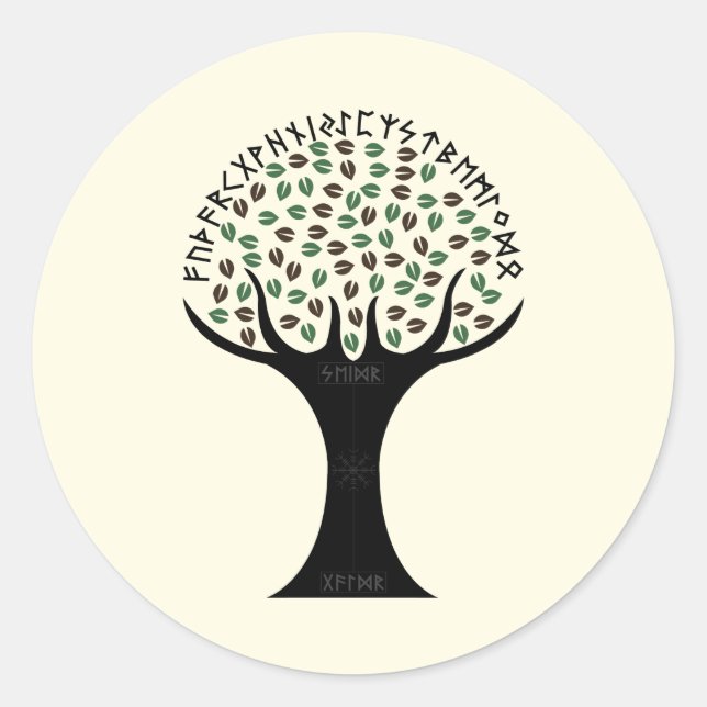 Runic Tree Sticker (Round) (Vorderseite)