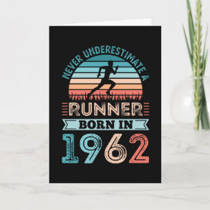 Runner born in 1962 60th Birthday Gift Running Dad Karte