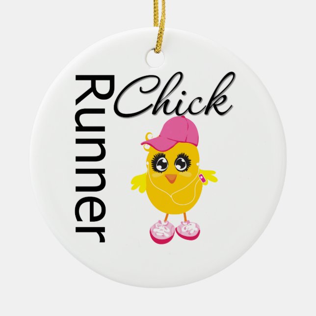 Runner Chick Keramik Ornament (Vorne)