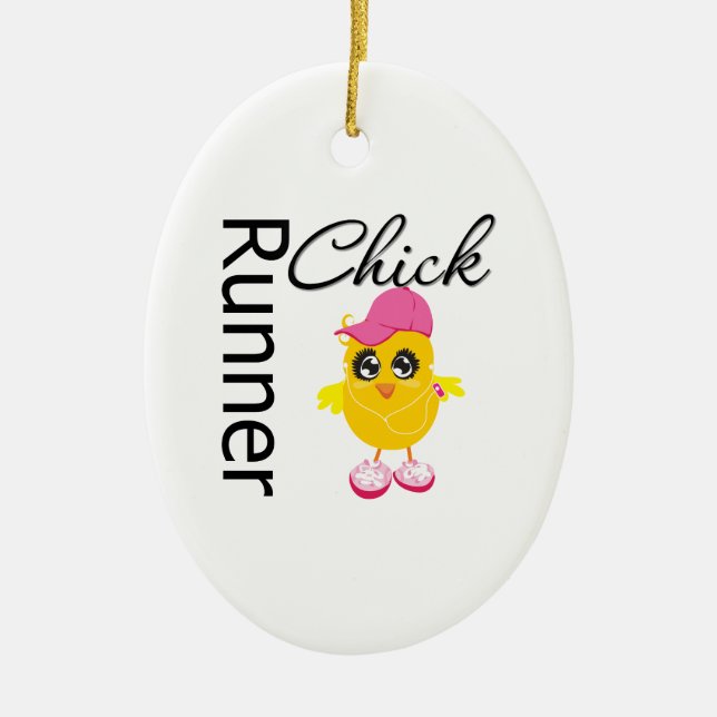 Runner Chick Keramik Ornament (Vorne)