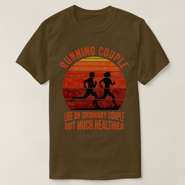 Runner Couple Hus und Ehefrau Sunset Mate Joggen T T-Shirt (Design vorne)