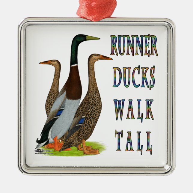 Runner Ducks Walk Tall Ornament Aus Metall (Vorne)