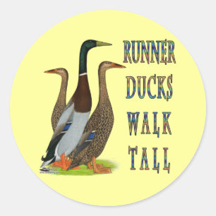 Runner Ducks Walk Tall Runder Aufkleber