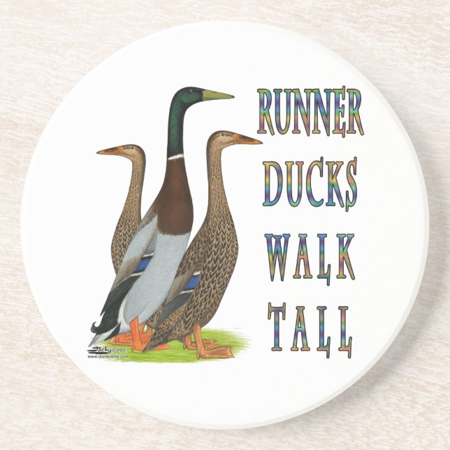 Runner Ducks Walk Tall Sandstein Untersetzer (Vorne)