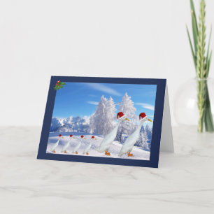 Runner-Ente-Weihnachtsmannmütze Feiertagskarte