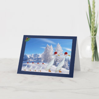 Runner-Ente-Weihnachtsmannmütze Feiertagskarte