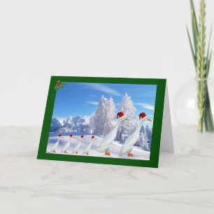 Runner-Ente-Weihnachtsmannmütze Feiertagskarte