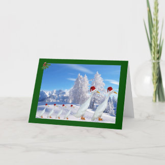 Runner-Ente-Weihnachtsmannmütze Feiertagskarte