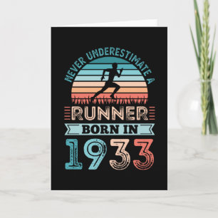 Runner geboren 1933 90. Geburtstagsgeschenk Laufen Karte