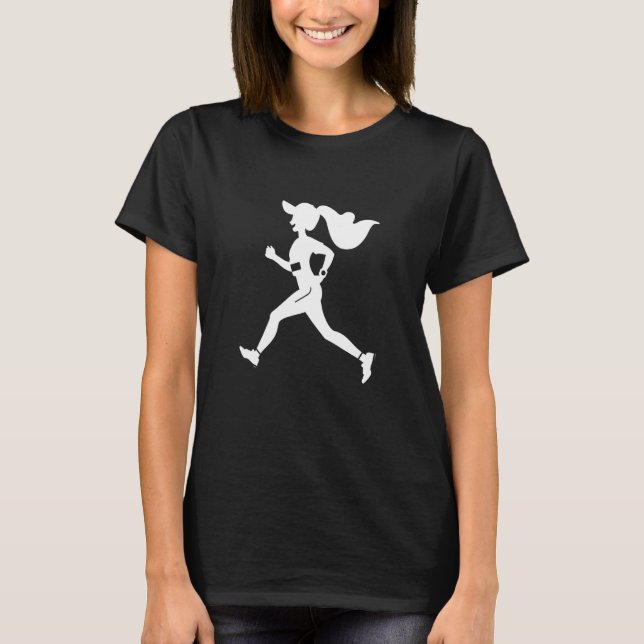 Runner Girl Cartoon Style Jogging for Girls T-Shirt (Vorderseite)