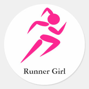 Runner Girl! Runder Aufkleber