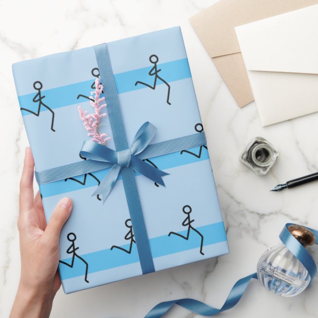 Runner mit blauem Mustertrennpapier Geschenkpapier (Schenken)
