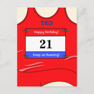 Runner Red Postkarte