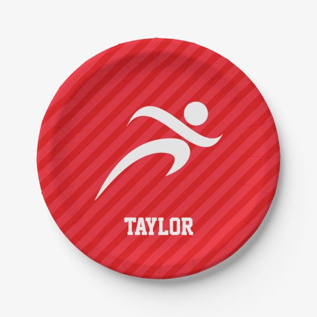 Runner; Scarlet Red Strips Pappteller (Vorderseite)