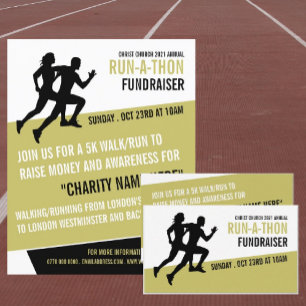 Runner-Silhouette, Wohltätigkeit-Run-Walk-a-Thon-V Flyer