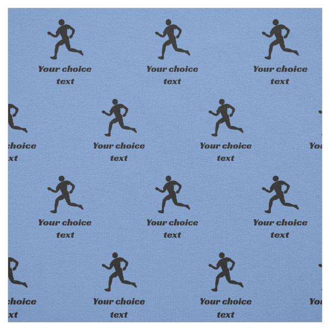 Runner Sports Pattern - benutzerdefinierter Text - Stoff (Muster)