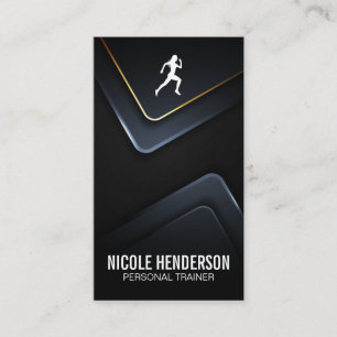 Runner-Symbol   Moderner Metallhintergrund Visitenkarte