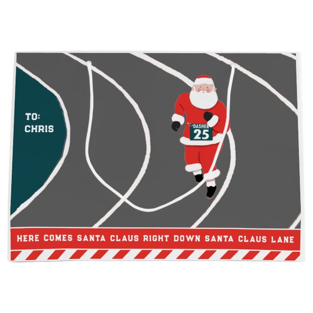 Runner Track und Field Christmas Große Geschenktas Große Geschenktüte (Vorderseite)