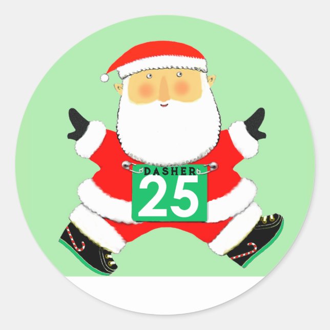 Runner-Weihnachtsfeiertag Runder Aufkleber (Vorderseite)