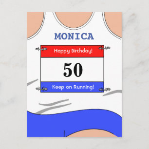 Runner White Top Postkarte