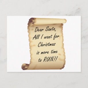 RunnerChick Dear Santa Feiertagspostkarte