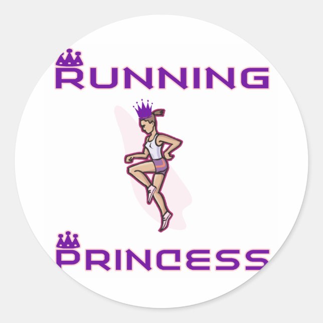 RunnerChick Princess Runder Aufkleber (Vorderseite)