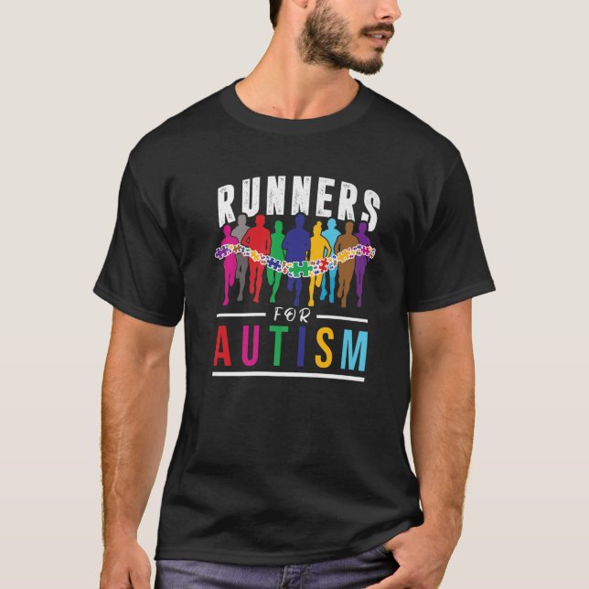 Runners für Autismus - Autismus-Bewusstseinslauf T-Shirt (Vorderseite)