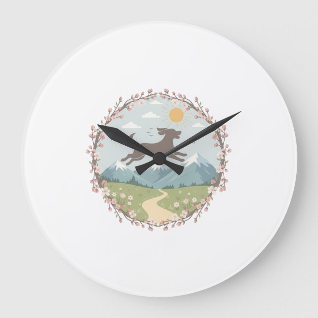 Runnig in Paradise Große Wanduhr (Vorderseite)