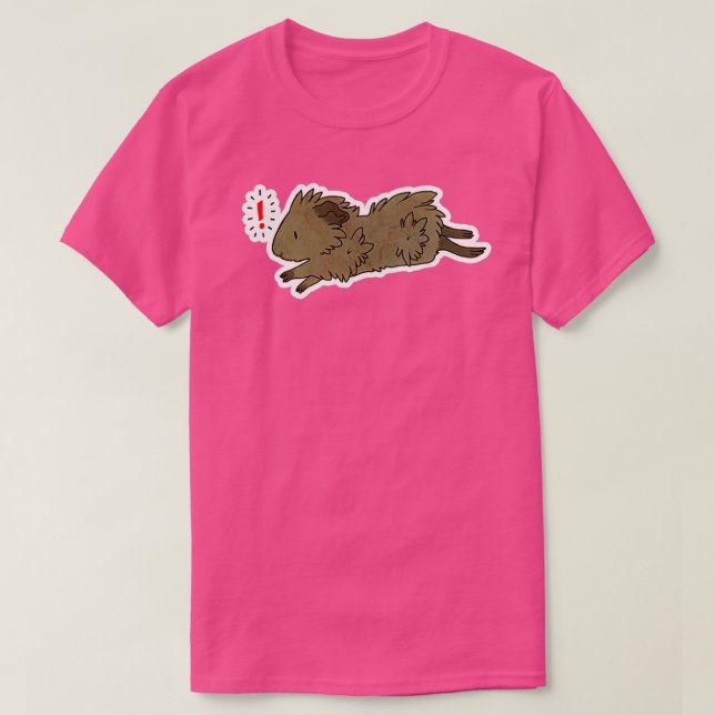 Running Abyssinian Guinea Pig Sticker T-Shirt (Design vorne)