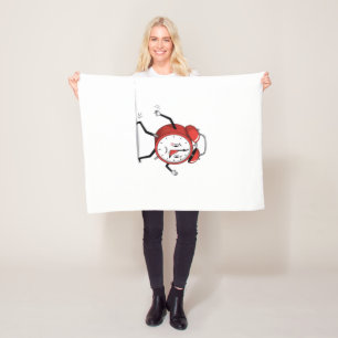 Running Alarm Clock Cartoon Funny Gift Blanket Fleecedecke