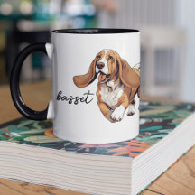 Running and Playful Basset Hound Tasse