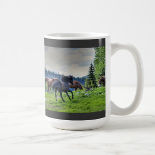 Running Black Thoroughbred Percheron Horse Foto 3 Tasse