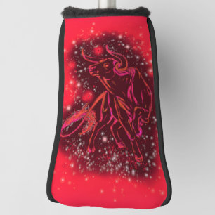 Running Bull Golf Head Cover Red Starry Night Headcover
