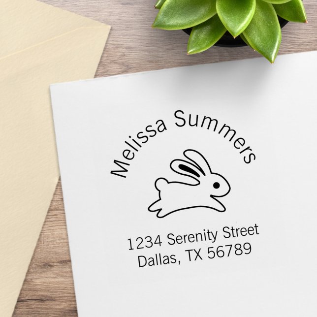 Running Bunny Rabbit Address Gummistempel (Von Creator hochgeladen)