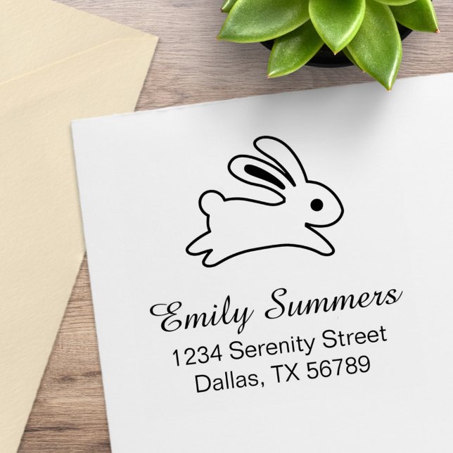 Running Bunny Rabbit Address Gummistempel (Von Creator hochgeladen)