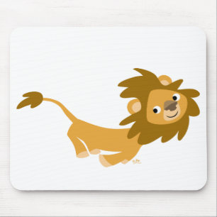 Running Cartoon Lion Mousepad