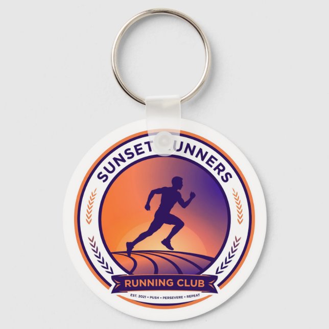 Running Club Sunset Runner Keychain Schlüsselanhänger (Vorderseite)
