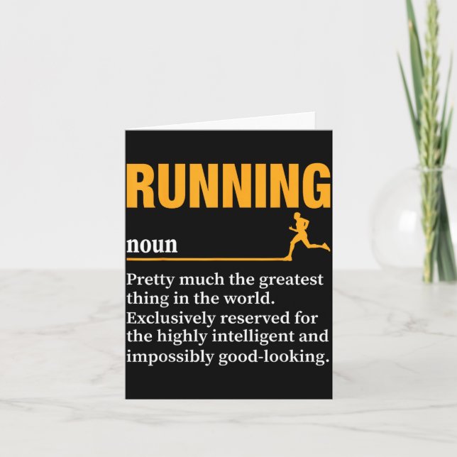 Running Definition Humor Marathon Funny Athlete Ru Karte (Vorderseite)