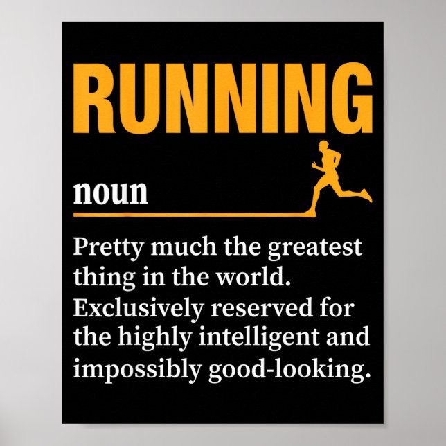 Running Definition Humor Marathon Funny Athlete Ru Poster (Vorne)