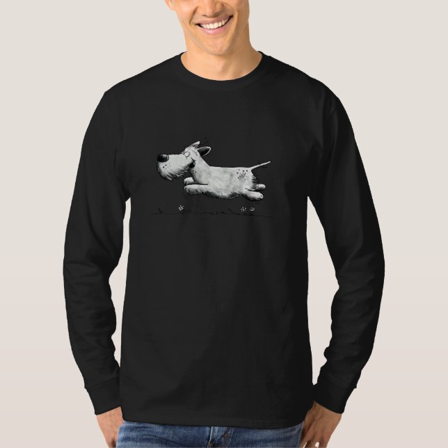Running Dog For Schnauzer Or Terrier T-Shirt (Vorderseite)