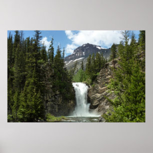 Running Eagle Falls im Glacier-Nationalpark Poster
