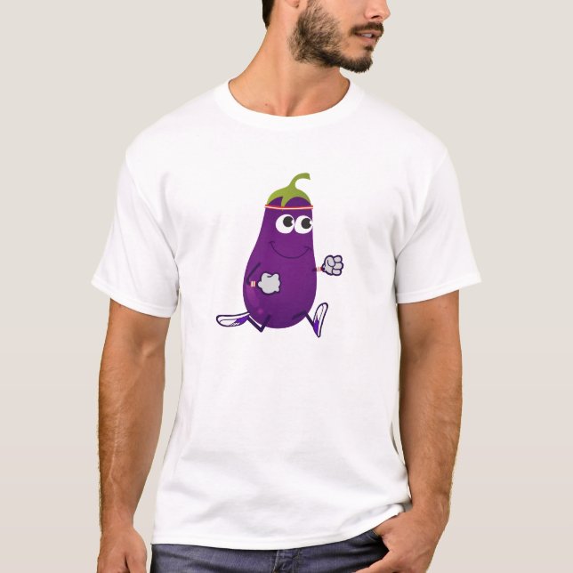 Running Eggplant T-Shirt (Vorderseite)