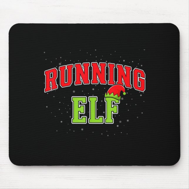 Running Elf Christmas Family Matching Group Xmas R Mousepad (Vorne)