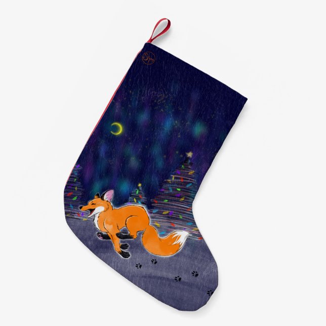Running Fox Christmas Strumpf Kleiner Weihnachtsstrumpf (Vorderansicht (hängend))