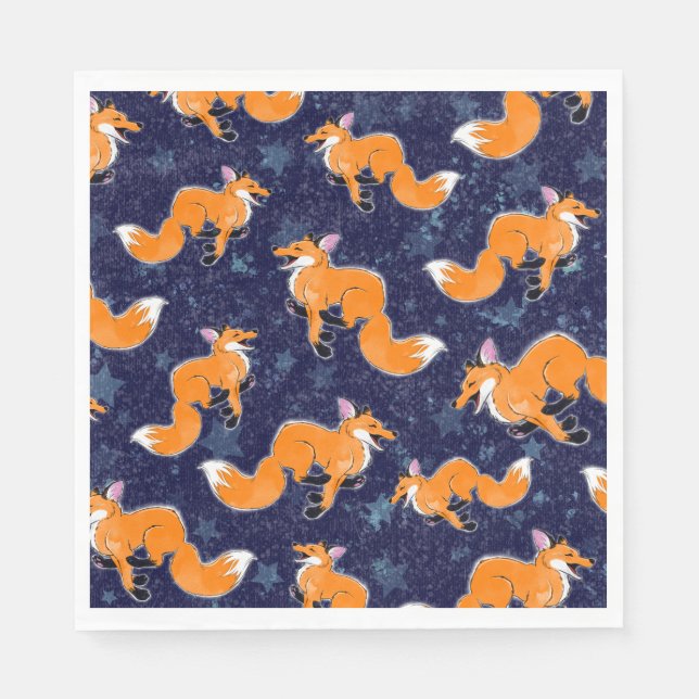 Running Fox Paper Napkin Serviette (Vorderseite)