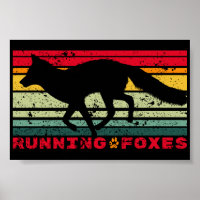 Running Foxes Fox Kontur Forest Animal Colorful